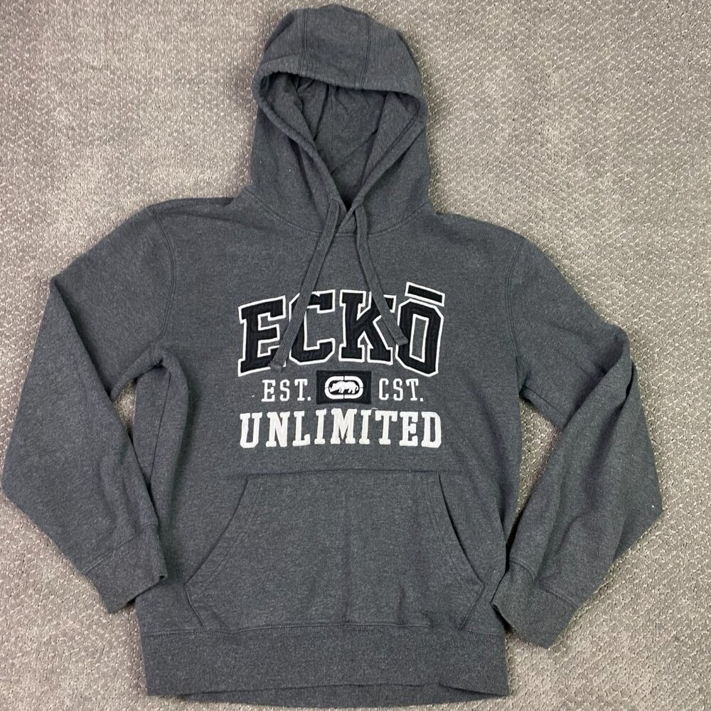 Y2K Ecko Unltd Hoodie Men's Large Fits like Medium Gray Vintage